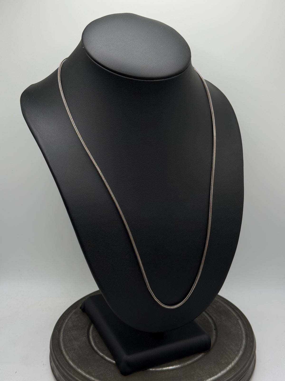 .925 Sterling Silver Fine Wheat Chain Necklace – Woven Link Design 22”