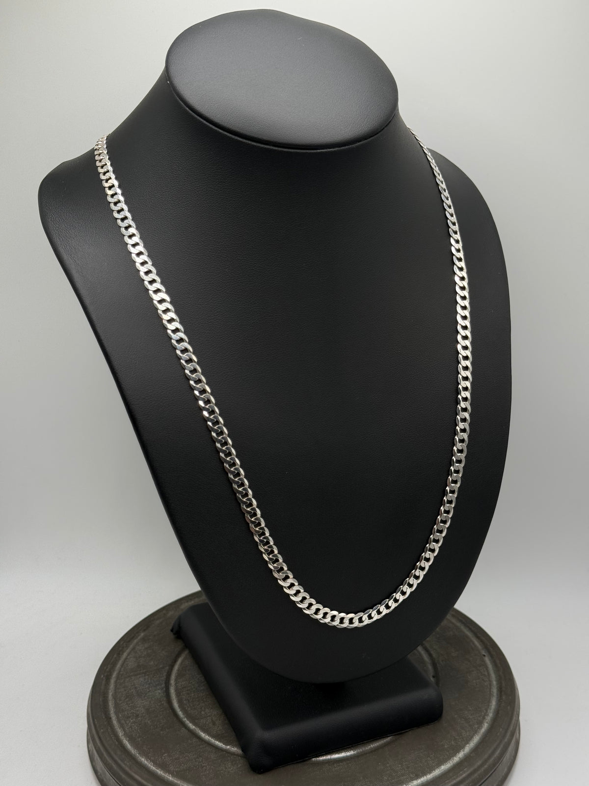 .925 Sterling Silver Cuban Curb Chain Necklace – Classic Style 26”