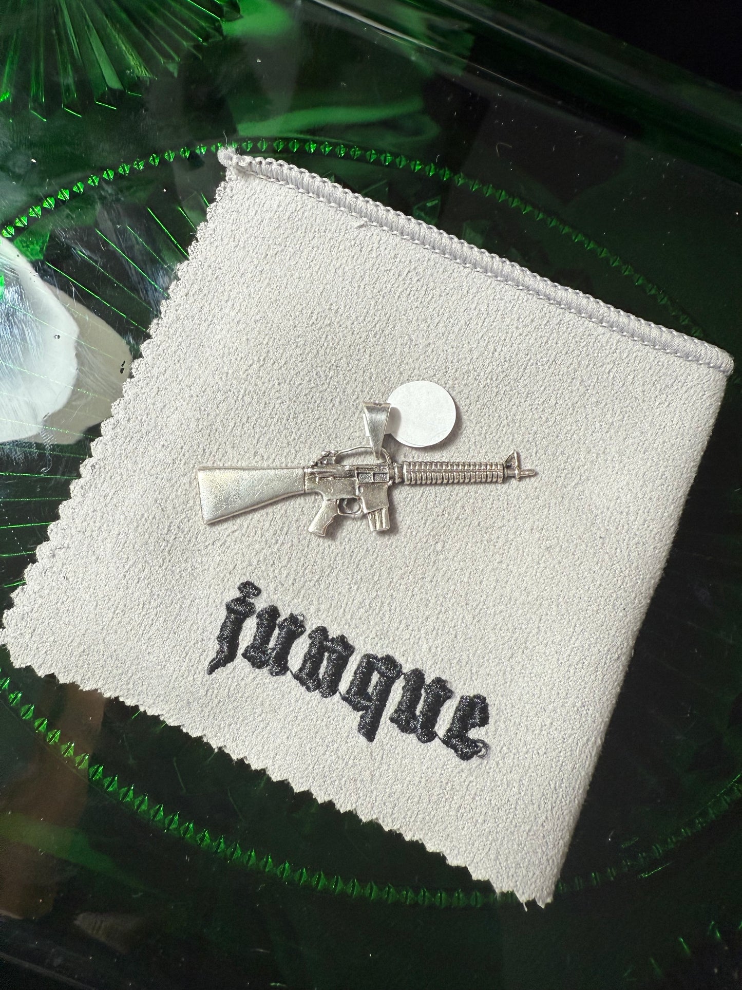 .925 Sterling silver gun pendant AK