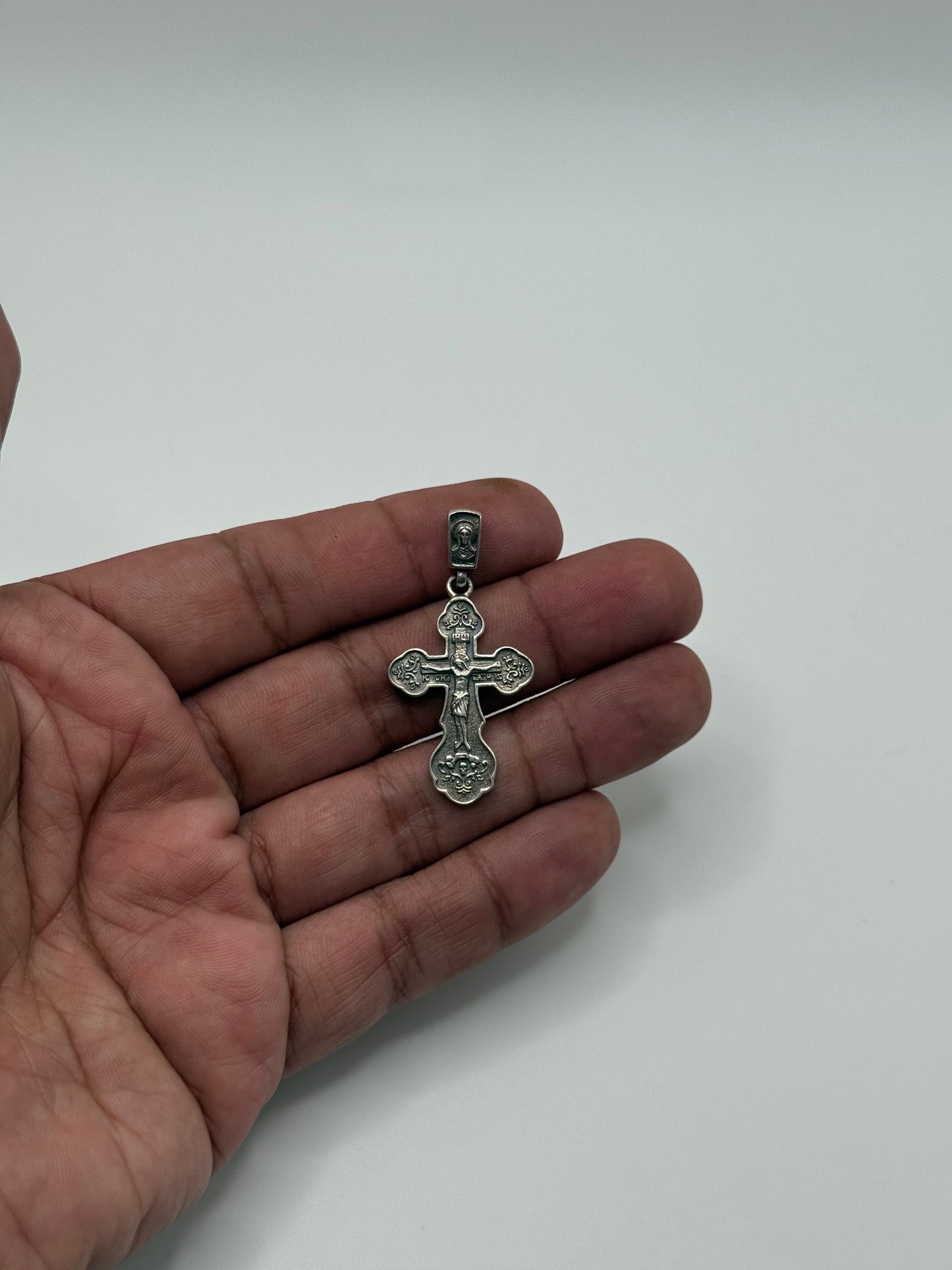 .925 Sterling Silver Ornate Crucifix Cross Pendant