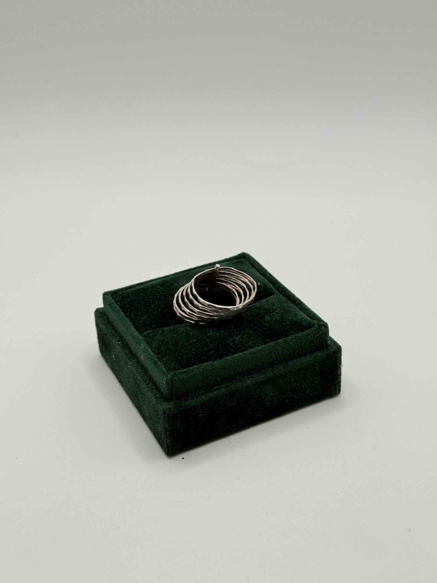 .925 Sterling Silver Ribbed Wrap semanario Coil Ring sz 8