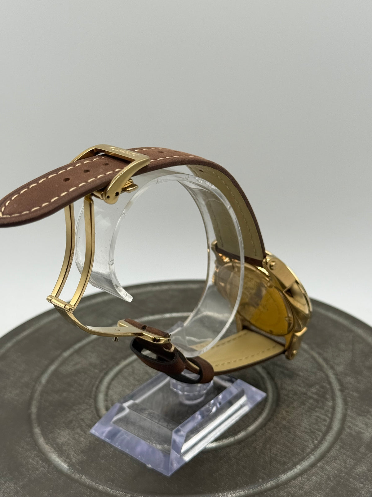 Seiko Premier Perpetual Calendar Watch – White Roman Numeral Dial, Gold Tone Case, Brown Leather Strap