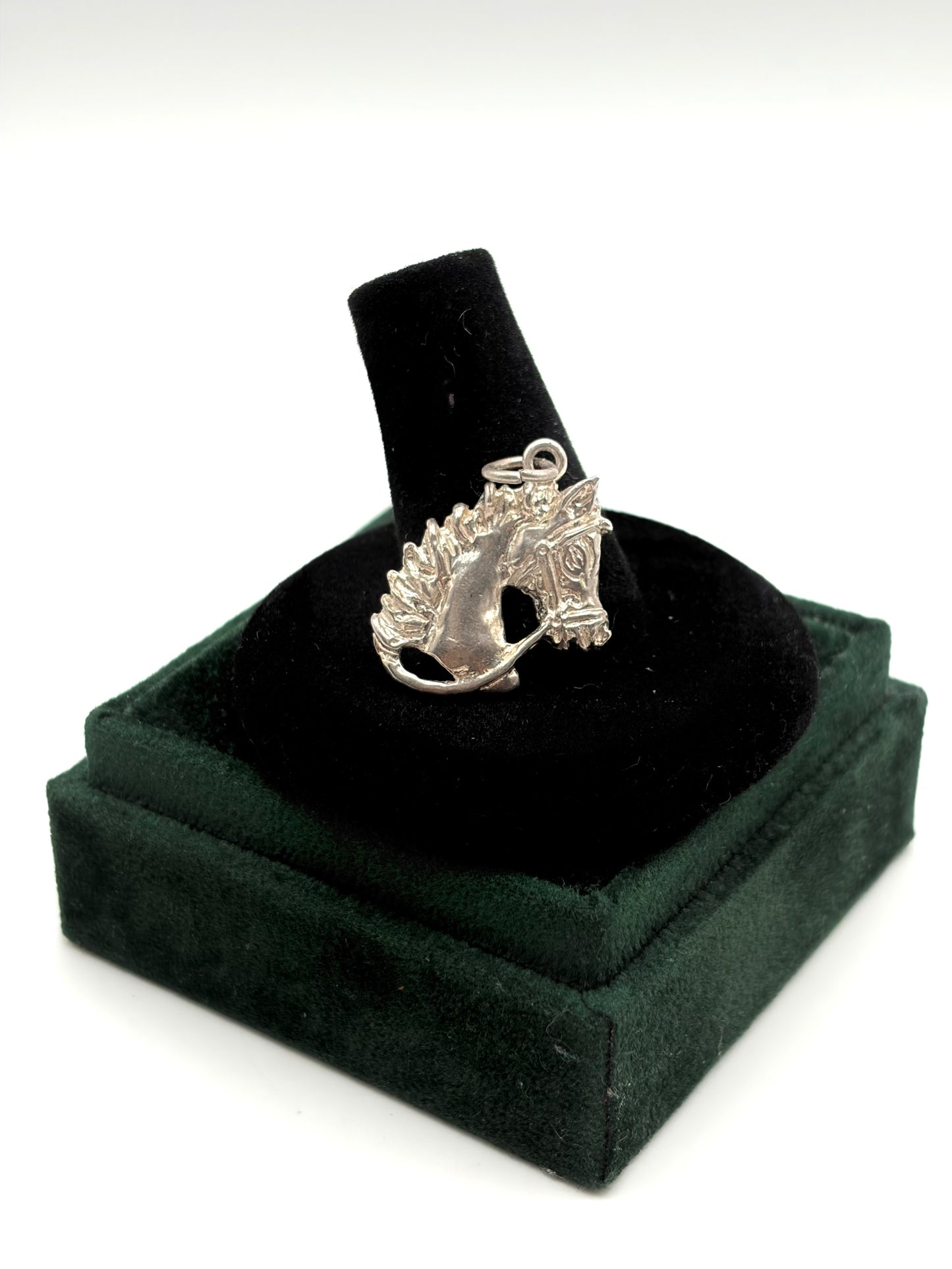 .925 Sterling Silver Horse Head Cowboy Pendent