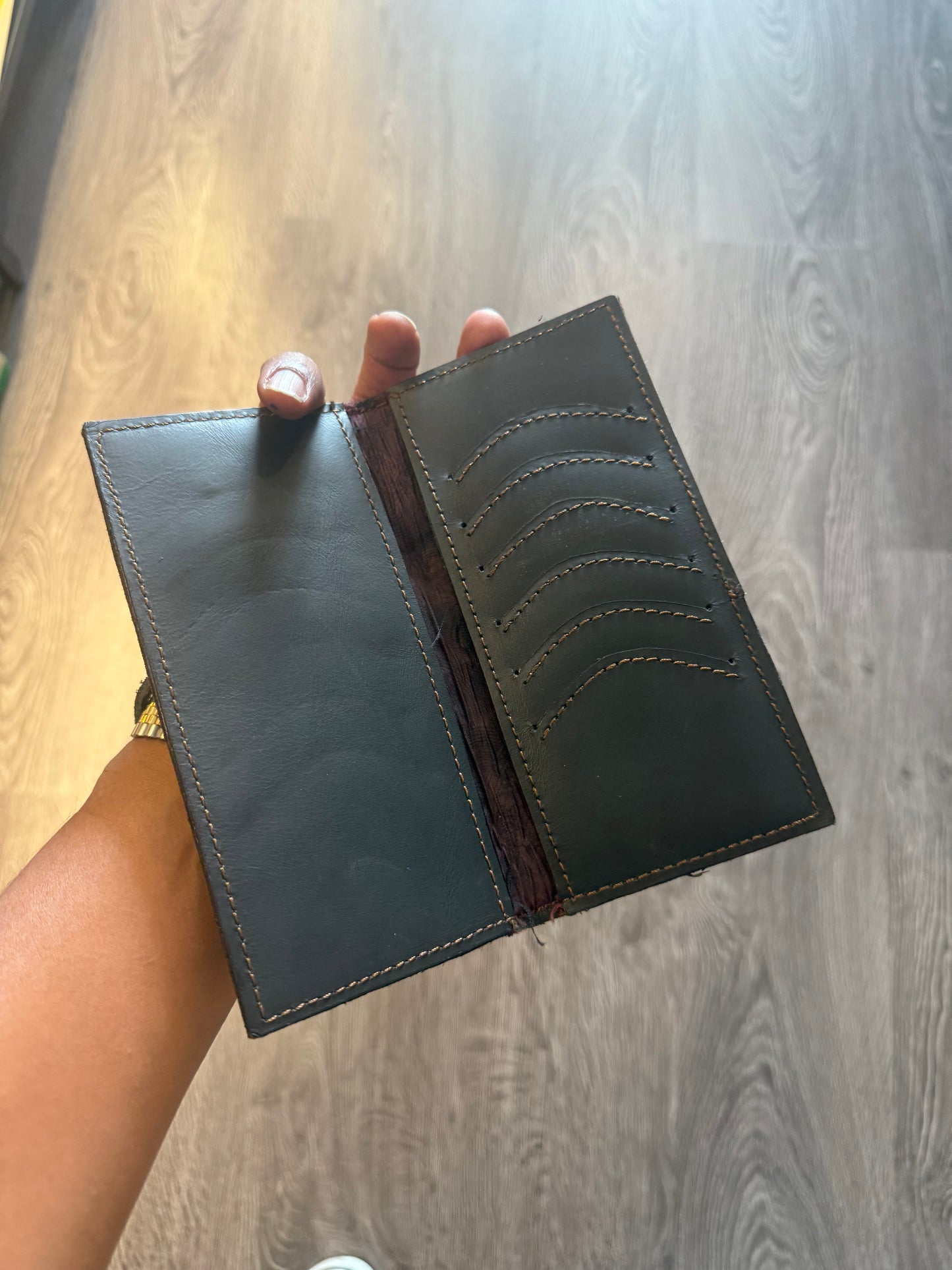 Leather long wallet