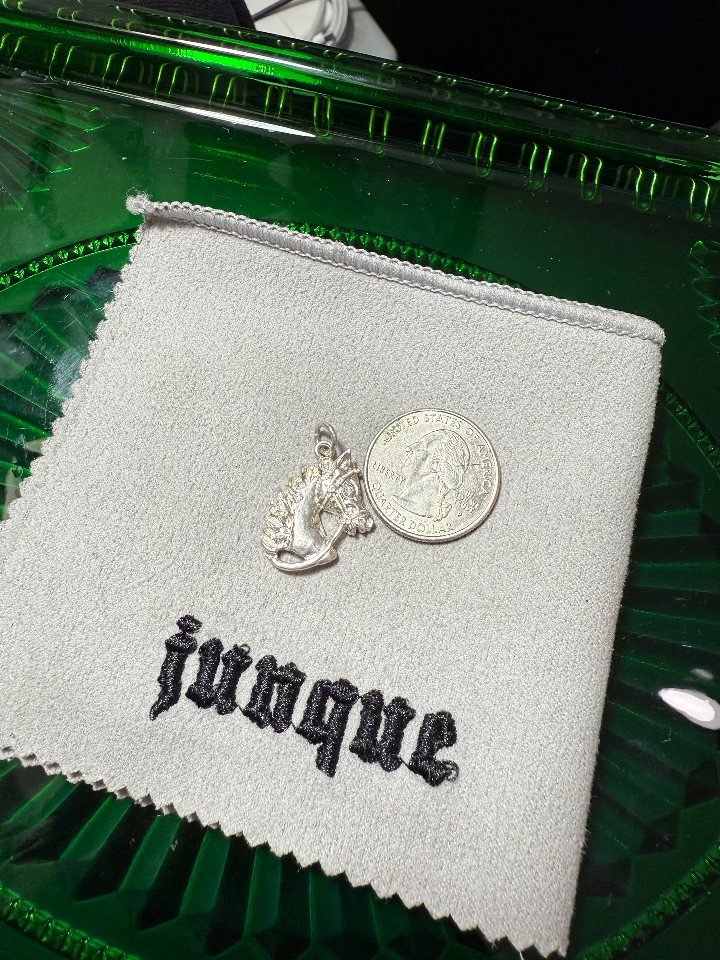 .925 Sterling silver horse head pendant