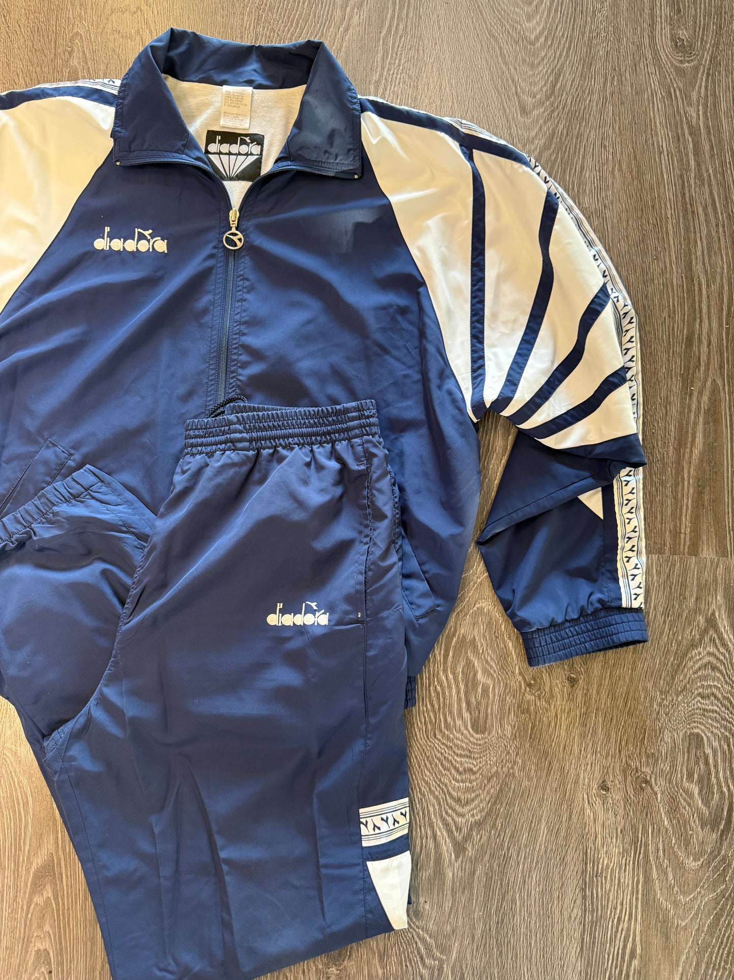 Vintage diadora soccer track suit
