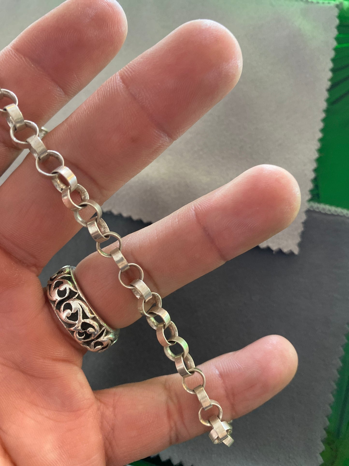 .925 Sterling Silver Tiffany Style Rope Link Bracelet Sz 8”