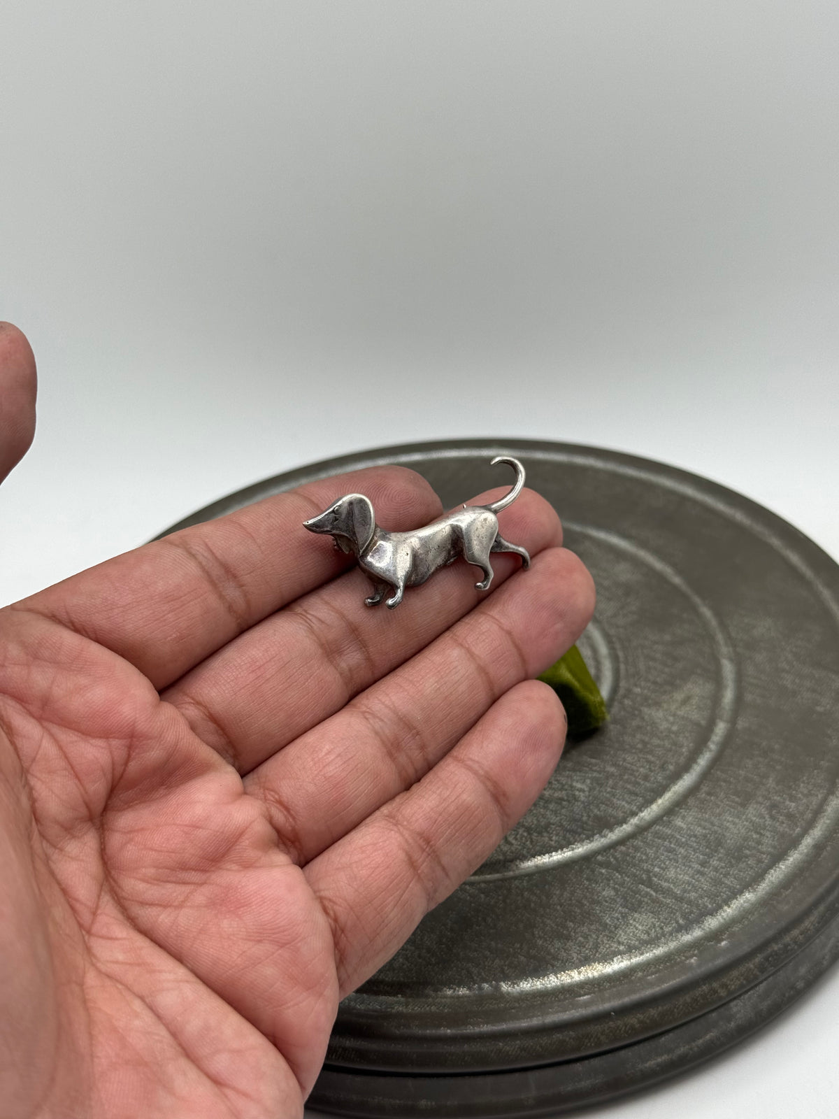 .925 Sterling silver Dashchound Weinerdog broach pin