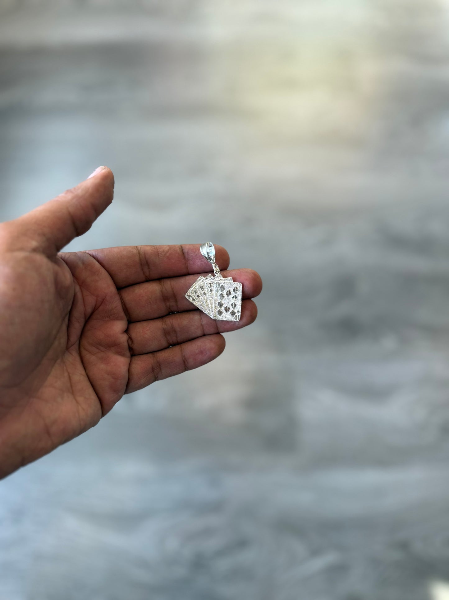.925 Sterling silver pendant poker cards