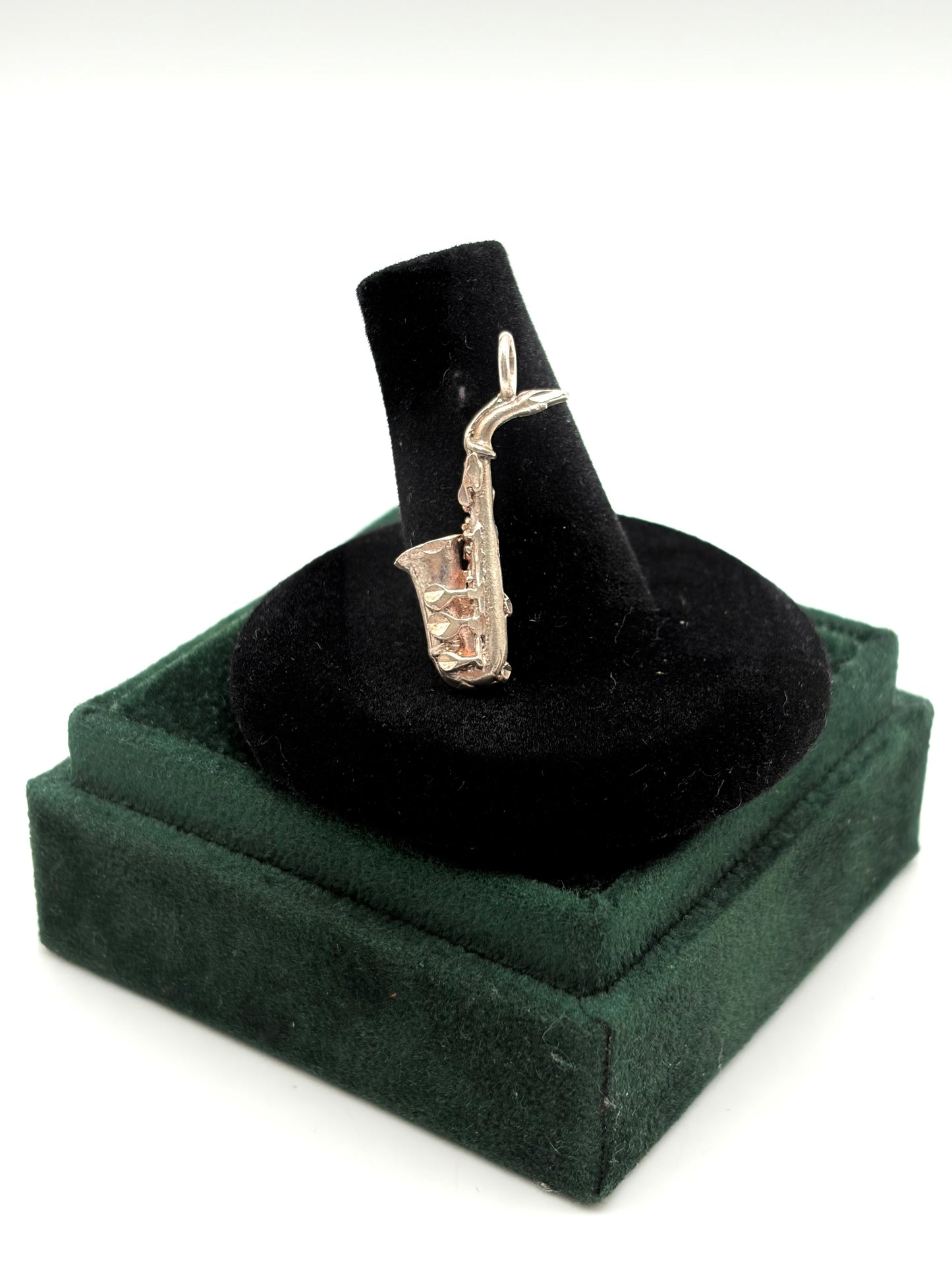 .925 Sterling Silver Saxophone Musician Pendant Charm