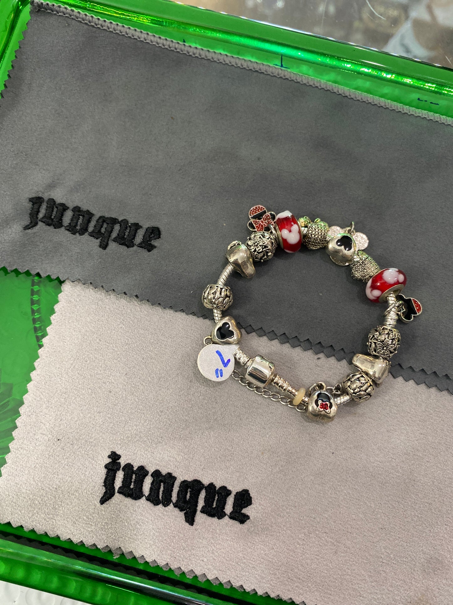 .925 Disney Charms Link Bracelet Sz 7”