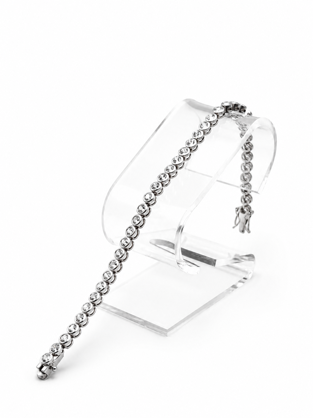 .925 Sterling Silver Clear CZ Tennis Bracelet Size 7.5in