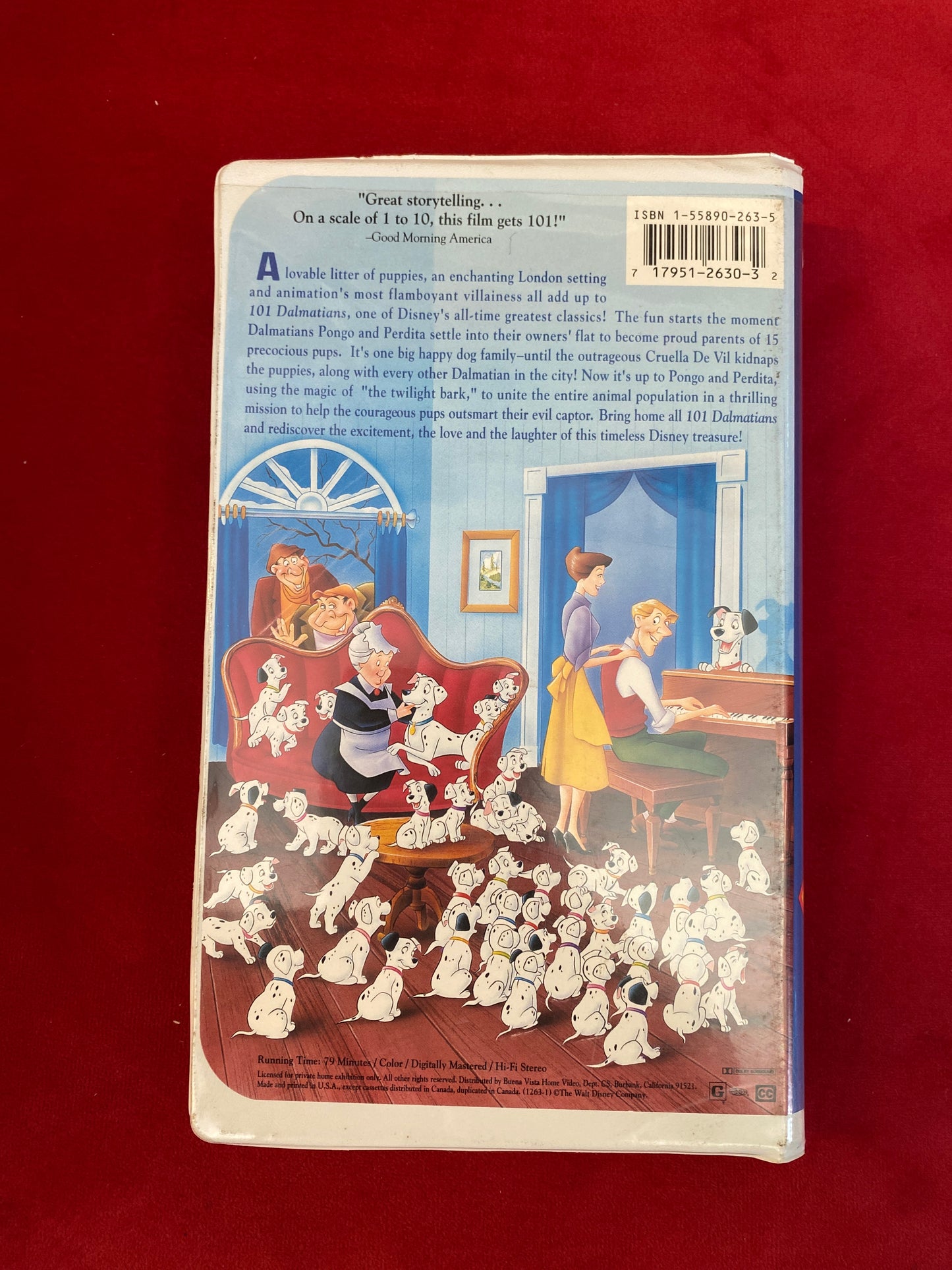 Disney 101 Dalmatians VHS Movie