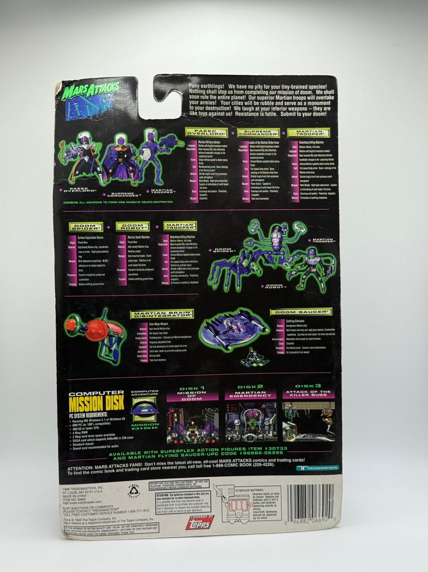 Mars Attacks Supreme Commander Action Figure Try Me Topps