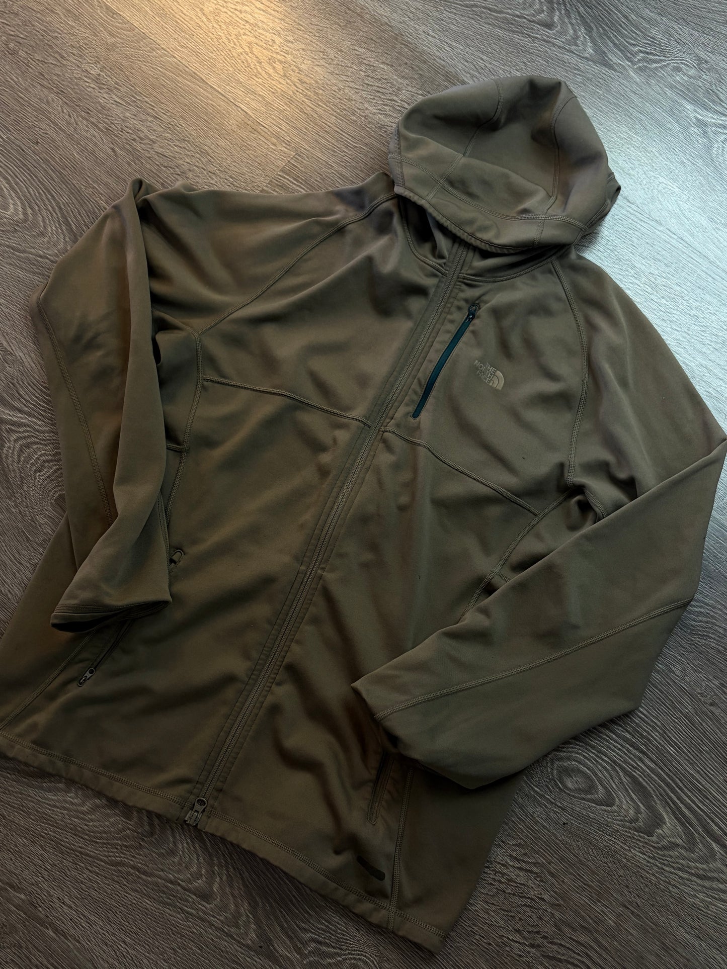 Olive Green North Face Fleece Jacket Sz L