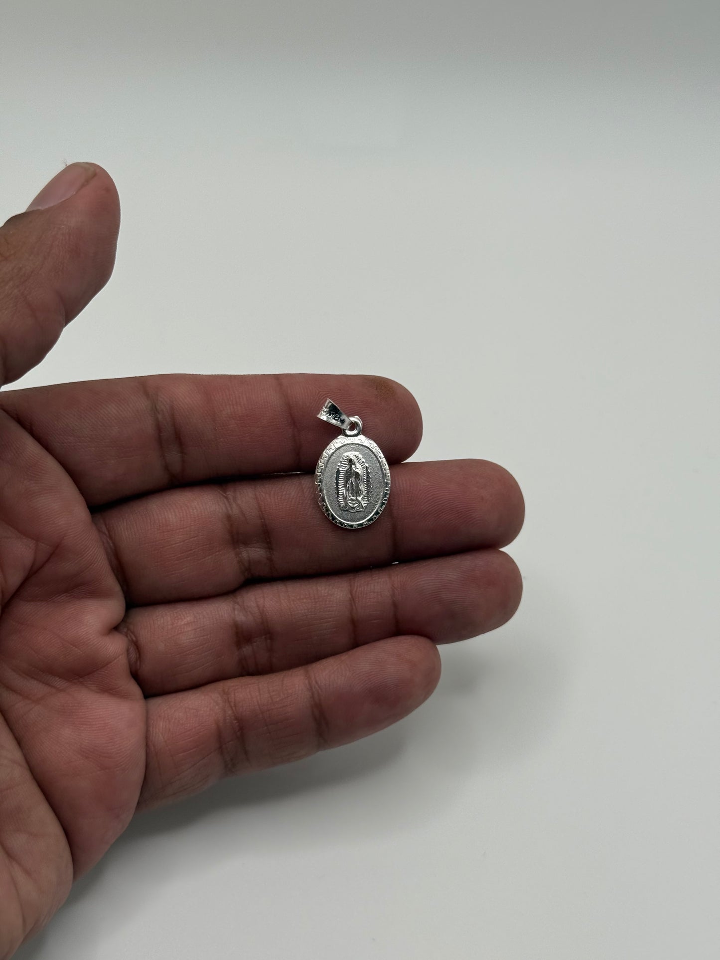.925 Sterling Silver Our Lady of Guadalupe Religious Medal Pendant