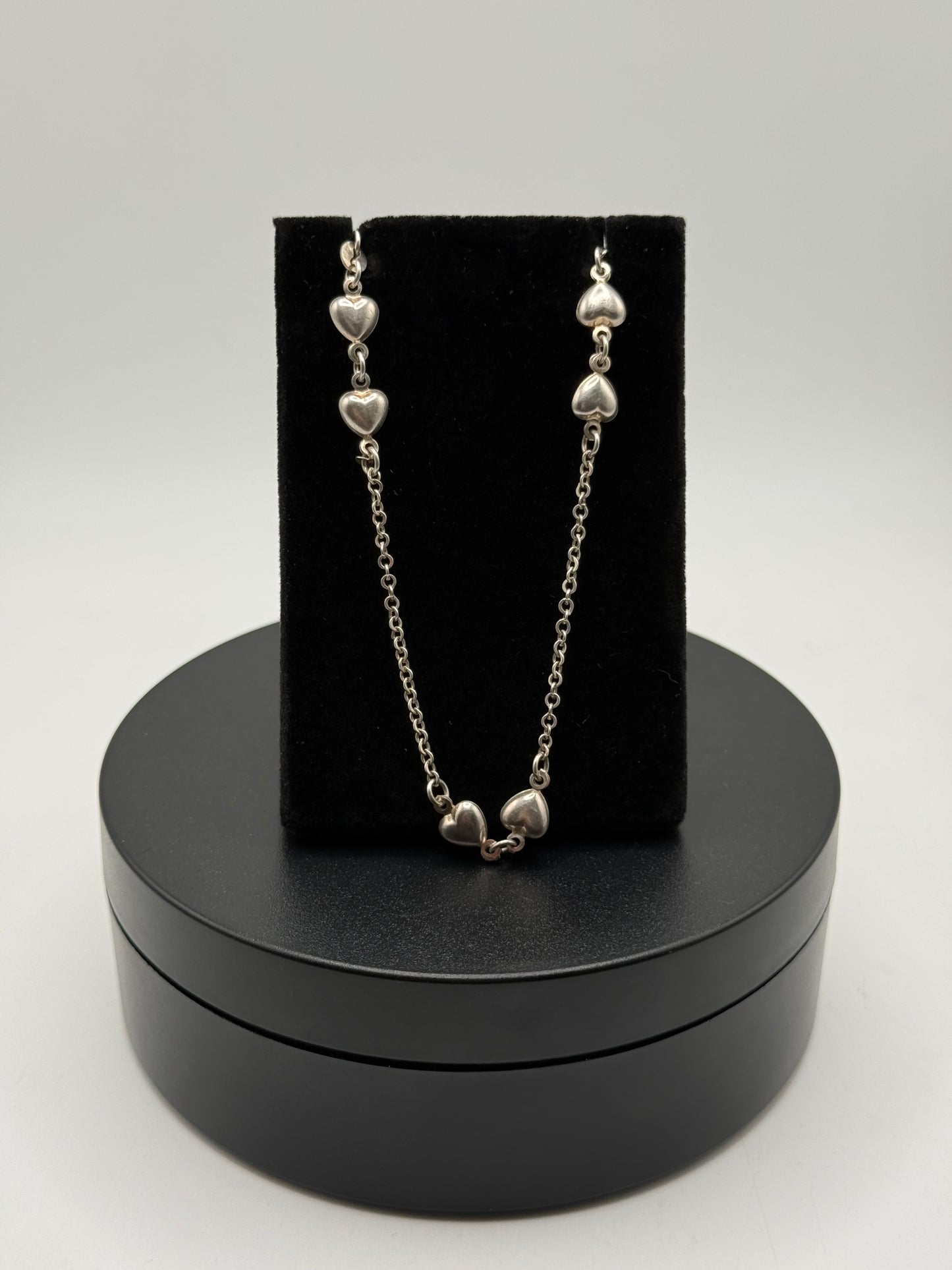 .925 Sterling Silver Anklet Heart Design