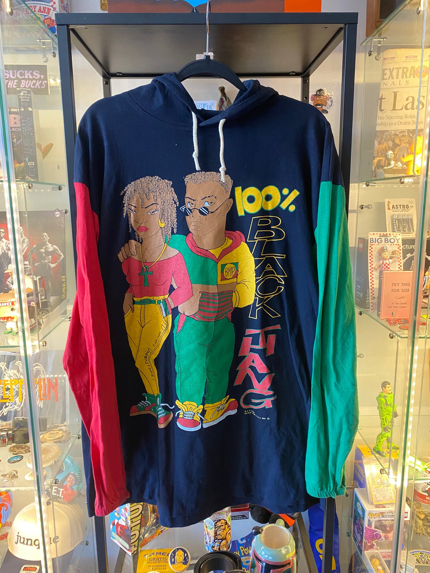 Vintage Black Thang Hoodie T-Shirt Sz XL