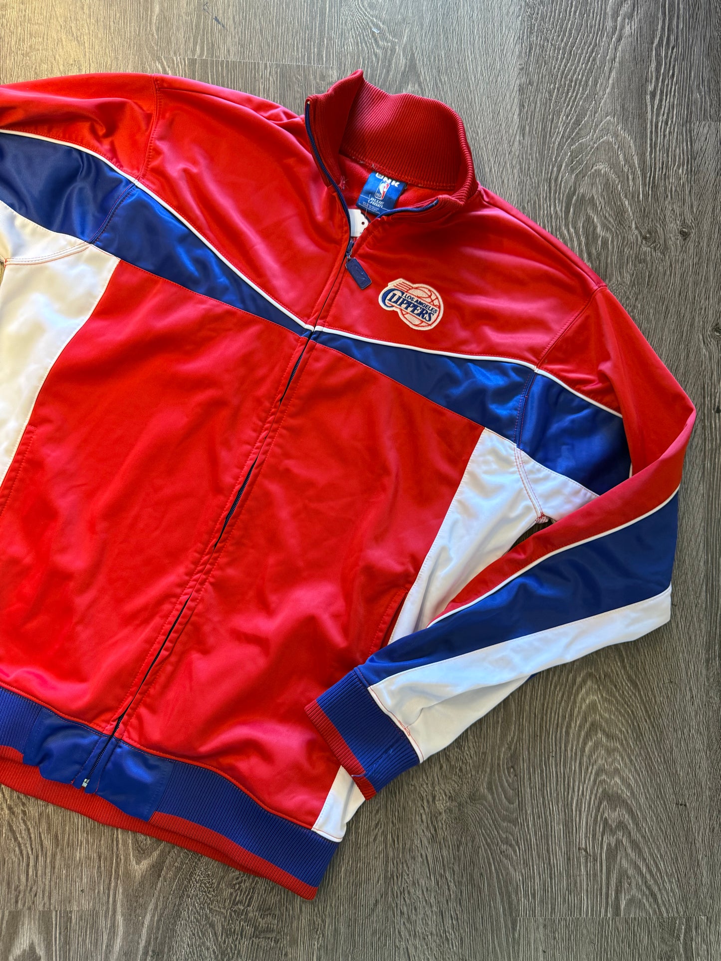 Vintage Y2K LA Los Angeles Clippers Basketball Track Jacket Red Sz XL