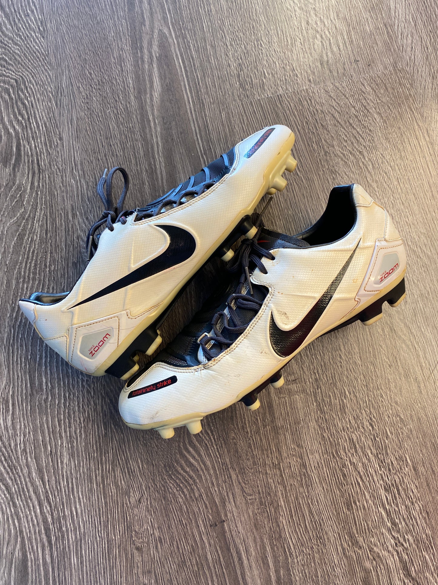 Nike Zoom Total Ninety t90 Strike White Black Soccer Cleats Boots Sz 12