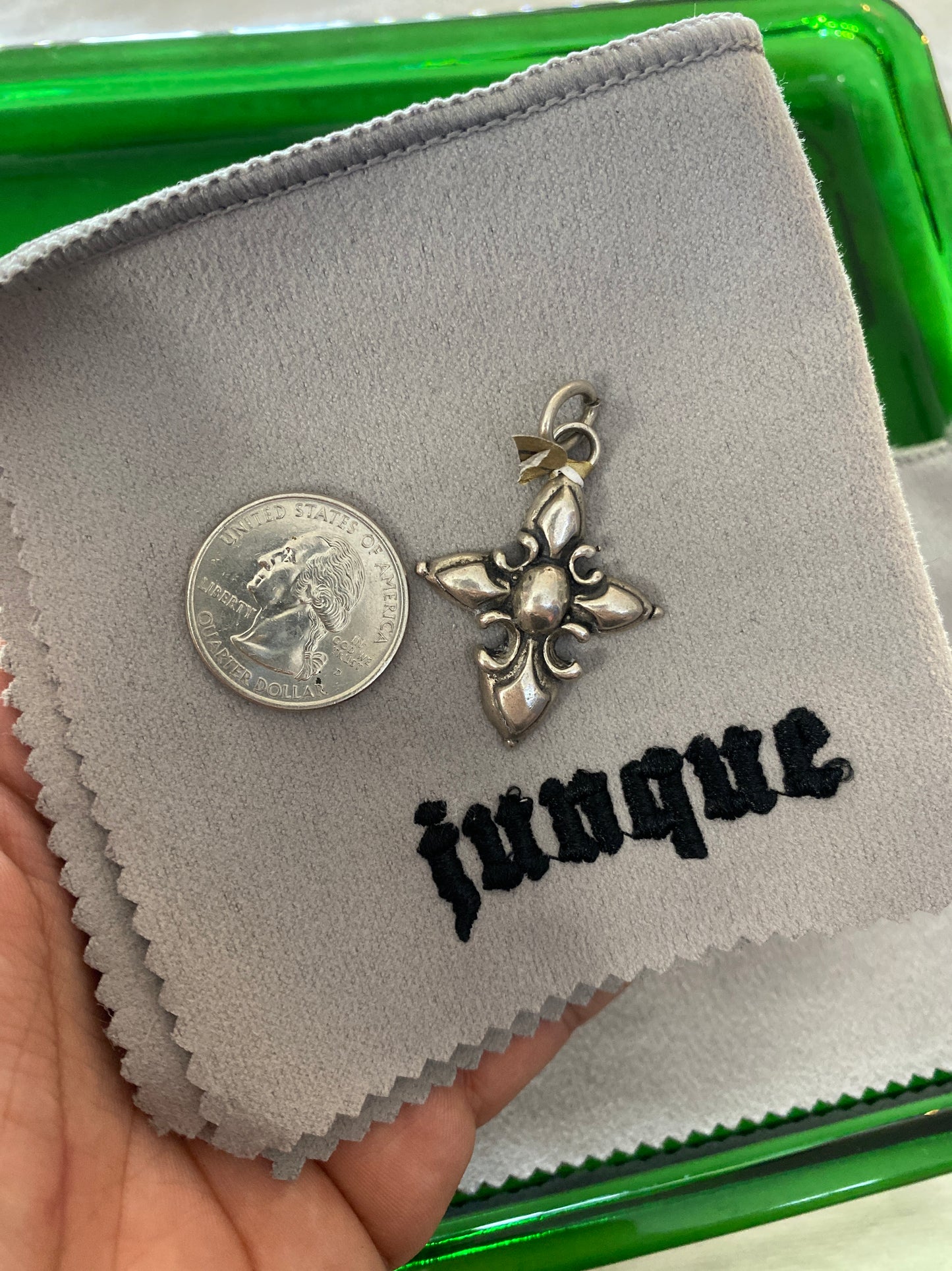 .925 Sterling Silver Pointed Cross Pendant