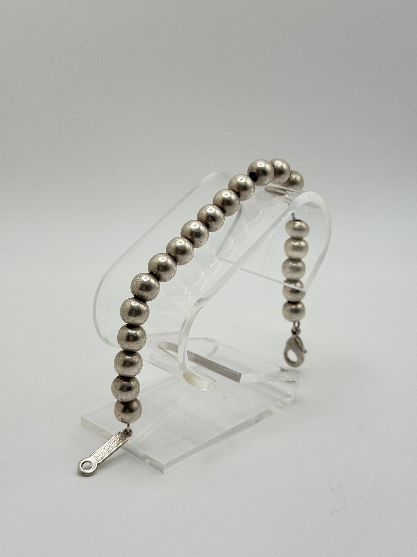 .925 Sterling Silver Ball Bracelet 7.5in