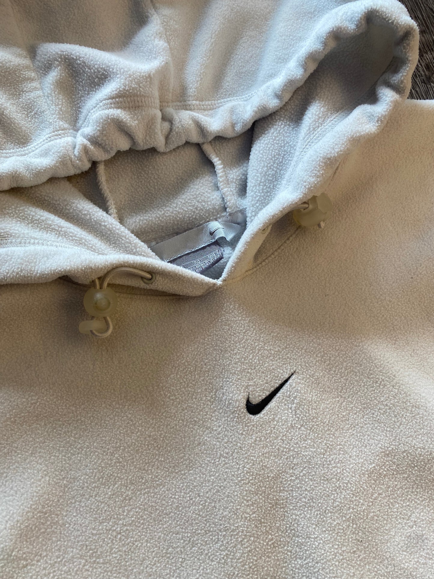 Vintage Y2K Nike Center Swoosh Hoodie Light Grey Size XL
