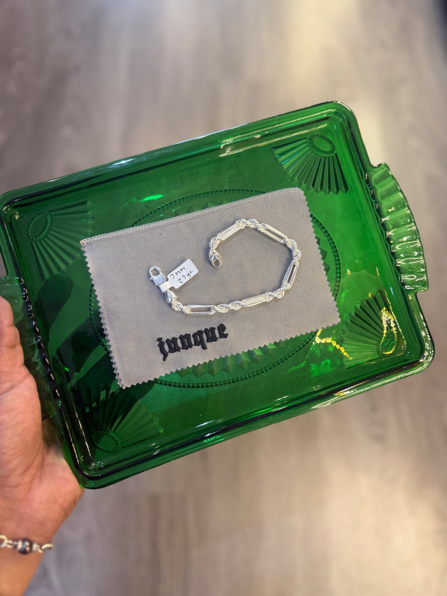 .925 Sterling silver Milano link bracelet 9”