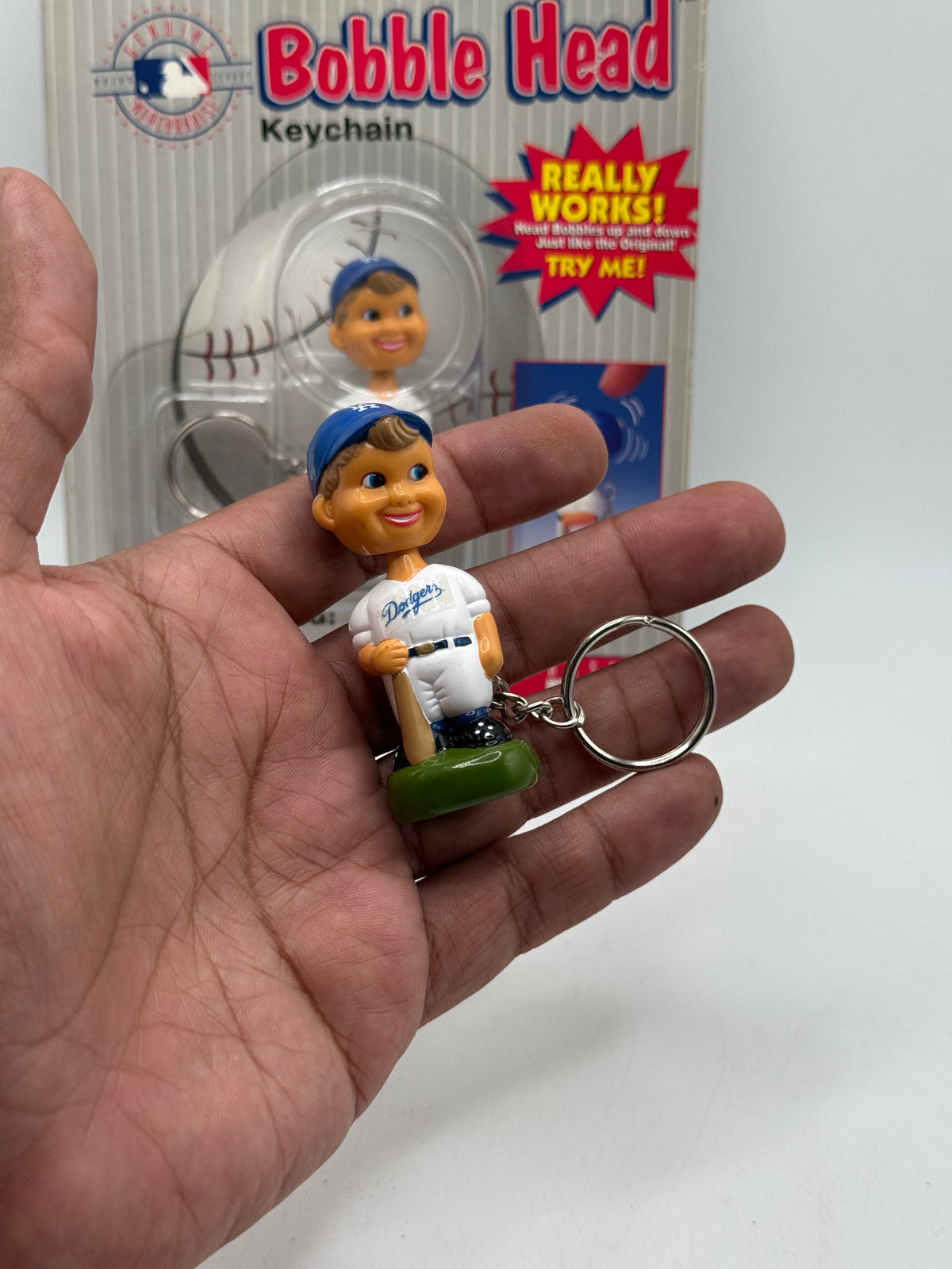 Vintage Los Angeles Dodgers MLB Bobble Head Keychain