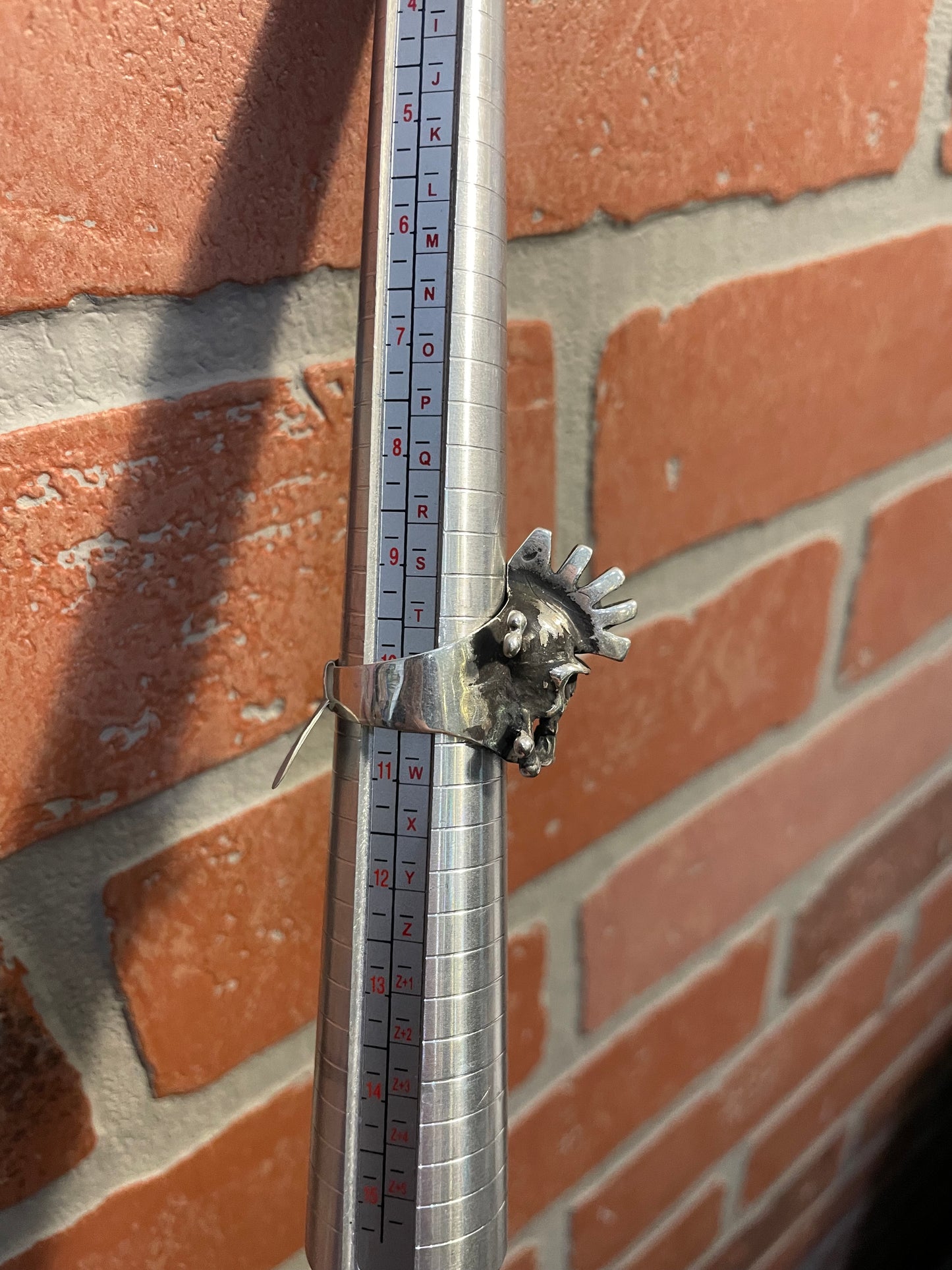 .925 sterling silver skull ring sz 10