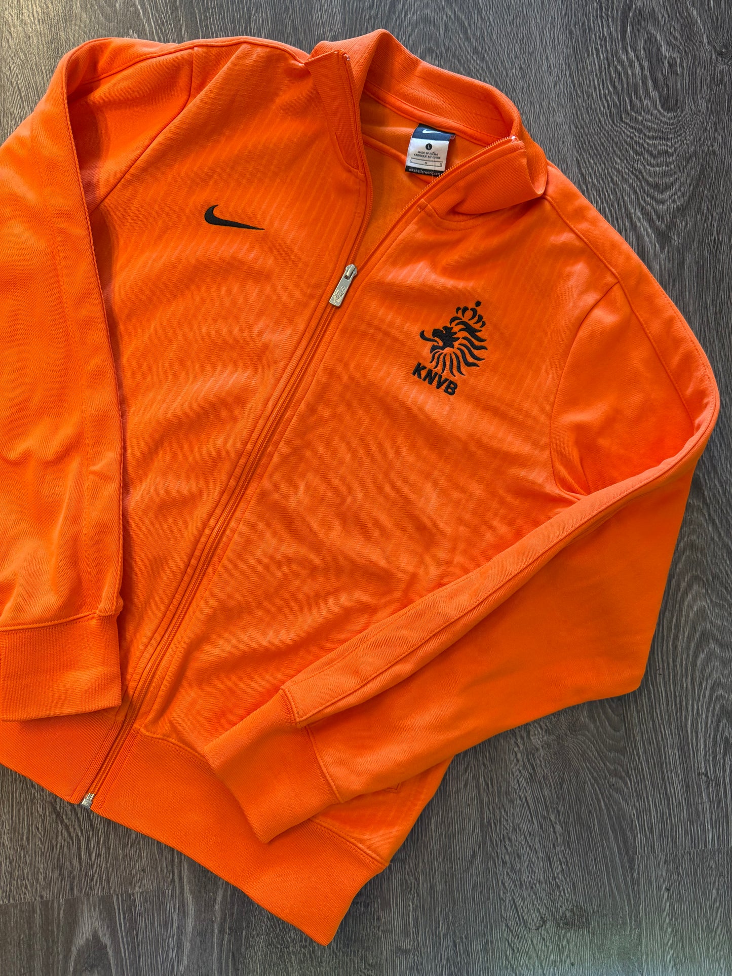 Nike Holland Netherlands Soccer Track Jacket Orange Sz Large