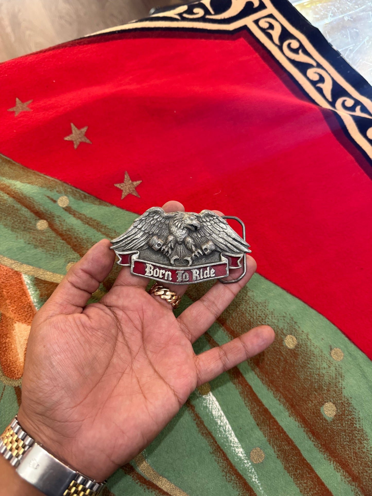 Born to ride belt buckle