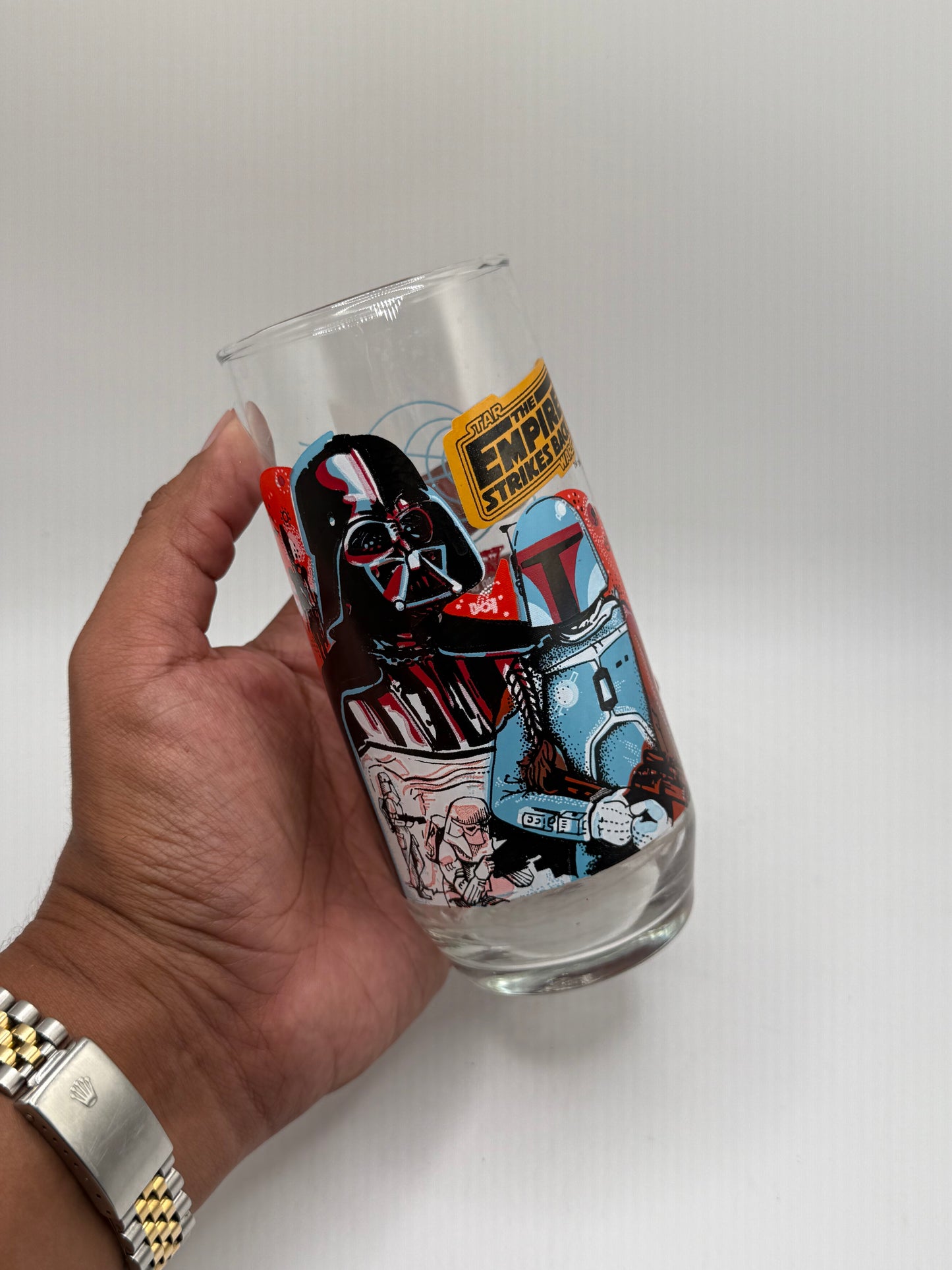 Vintage Boba Fett and Darth Vader 1980 Glass Cup Burger King Collectors Edition