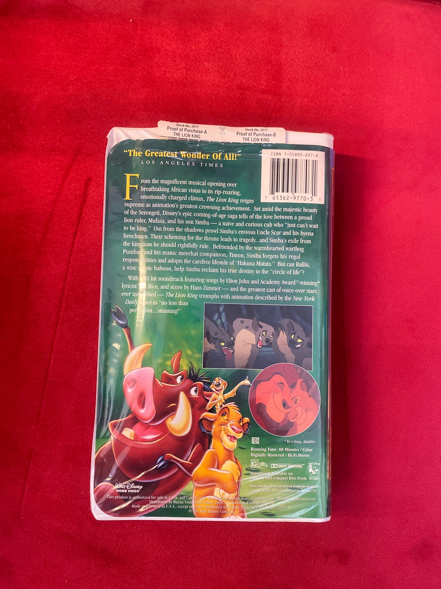 The Lion King VHS Movie