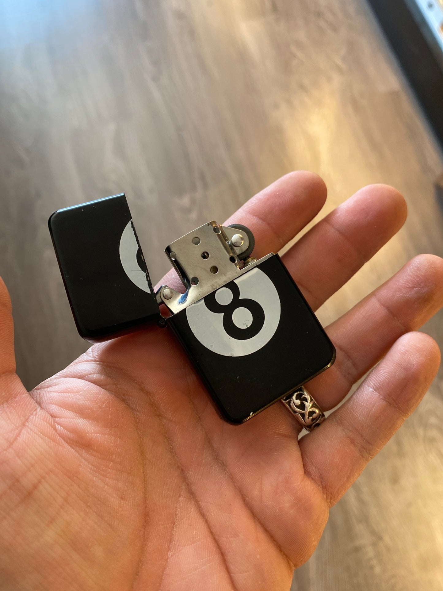 Vintage Black 8 Ball Pool Zippo Lighter