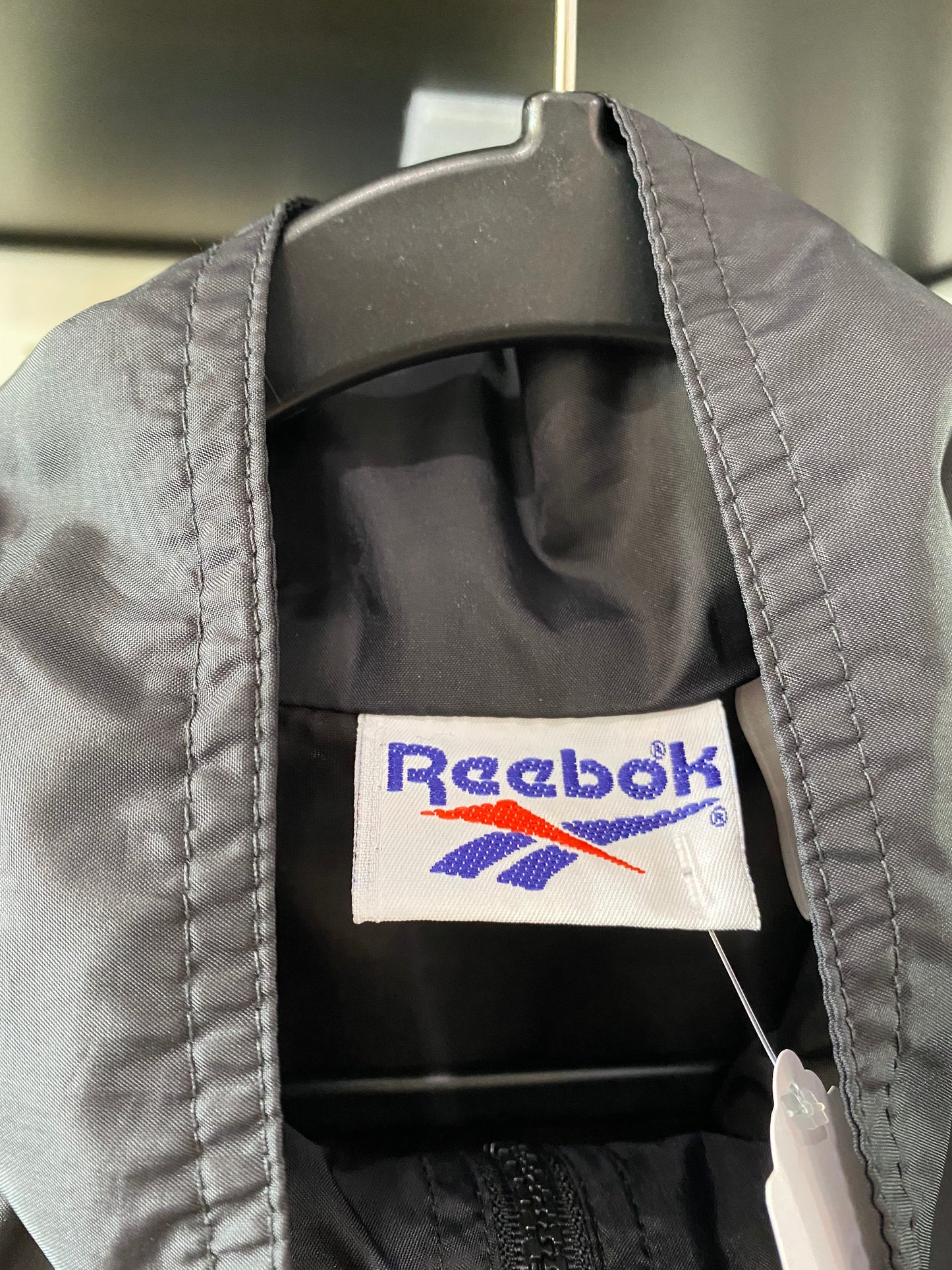 Vintage Reebok Windbreaker Jacket Black Sz Medium