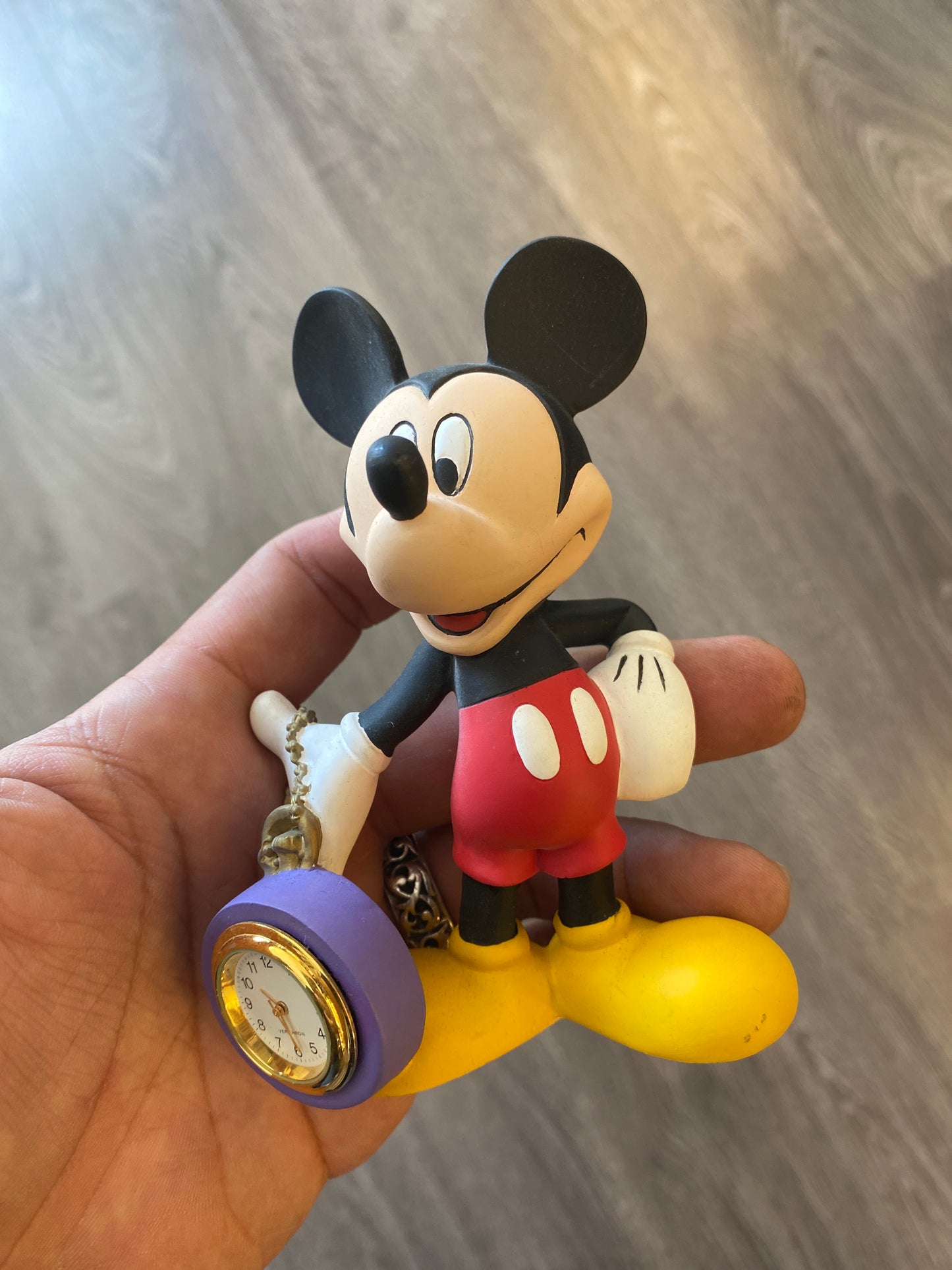Vintage Disney Mickey Mouse Clock Toy Statue