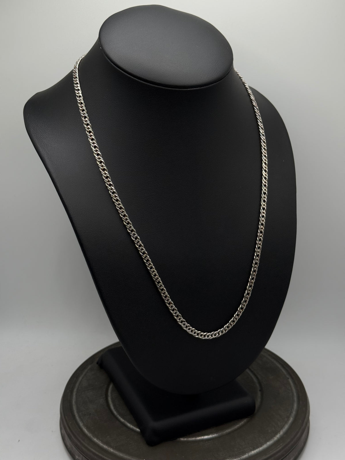 .925 Sterling Silver Diamond Curb Chain Link Necklace Chain - Classic 22”