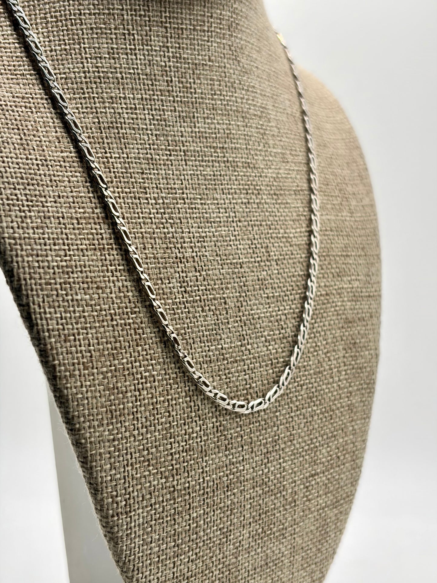 .925 Sterling Silver Tiger Eye Link Chain 20in