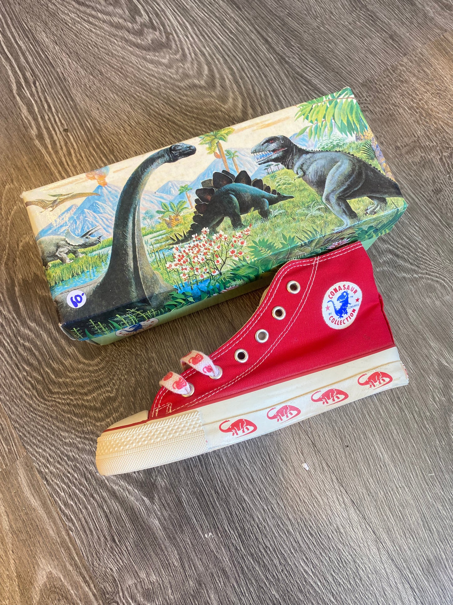 Vintage Kids Converse Conasaur Chuck Taylor Shoes Youth Sz 2.5