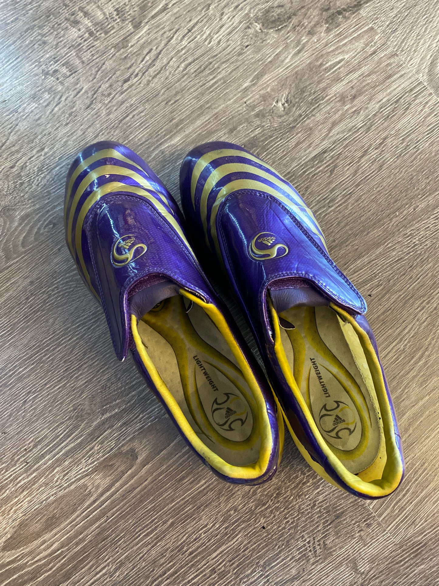 Adidas F50 Tunit Purple Gold Soccer Cleats Boots Sz 12