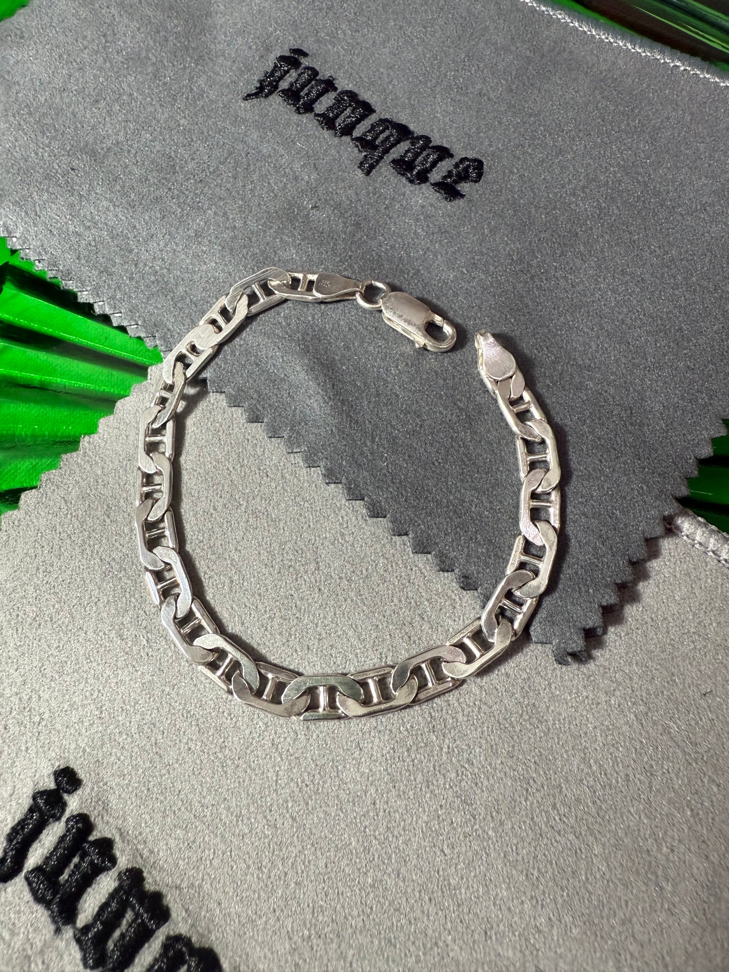 .925 Sterling Silver Flat Gucci Link Bracelet 7.5”