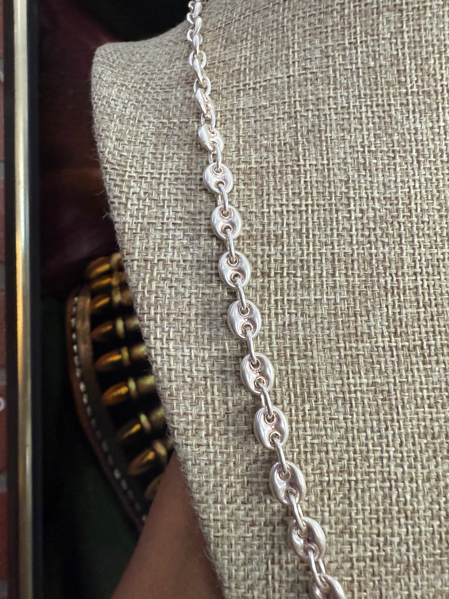 .925 Sterling Silver gucci puff Link Chain 20”