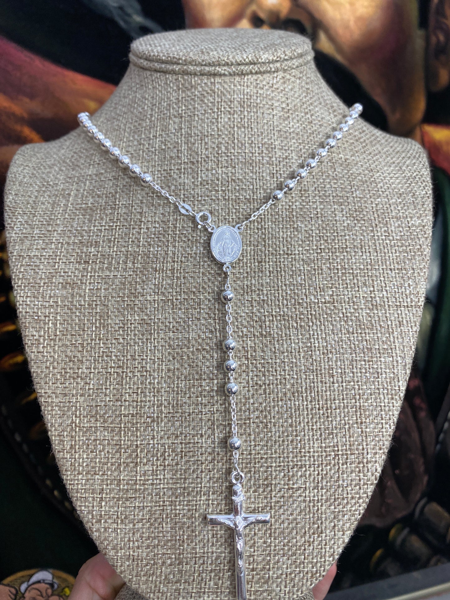 .925 Sterling Silver Rosary Chain 26”