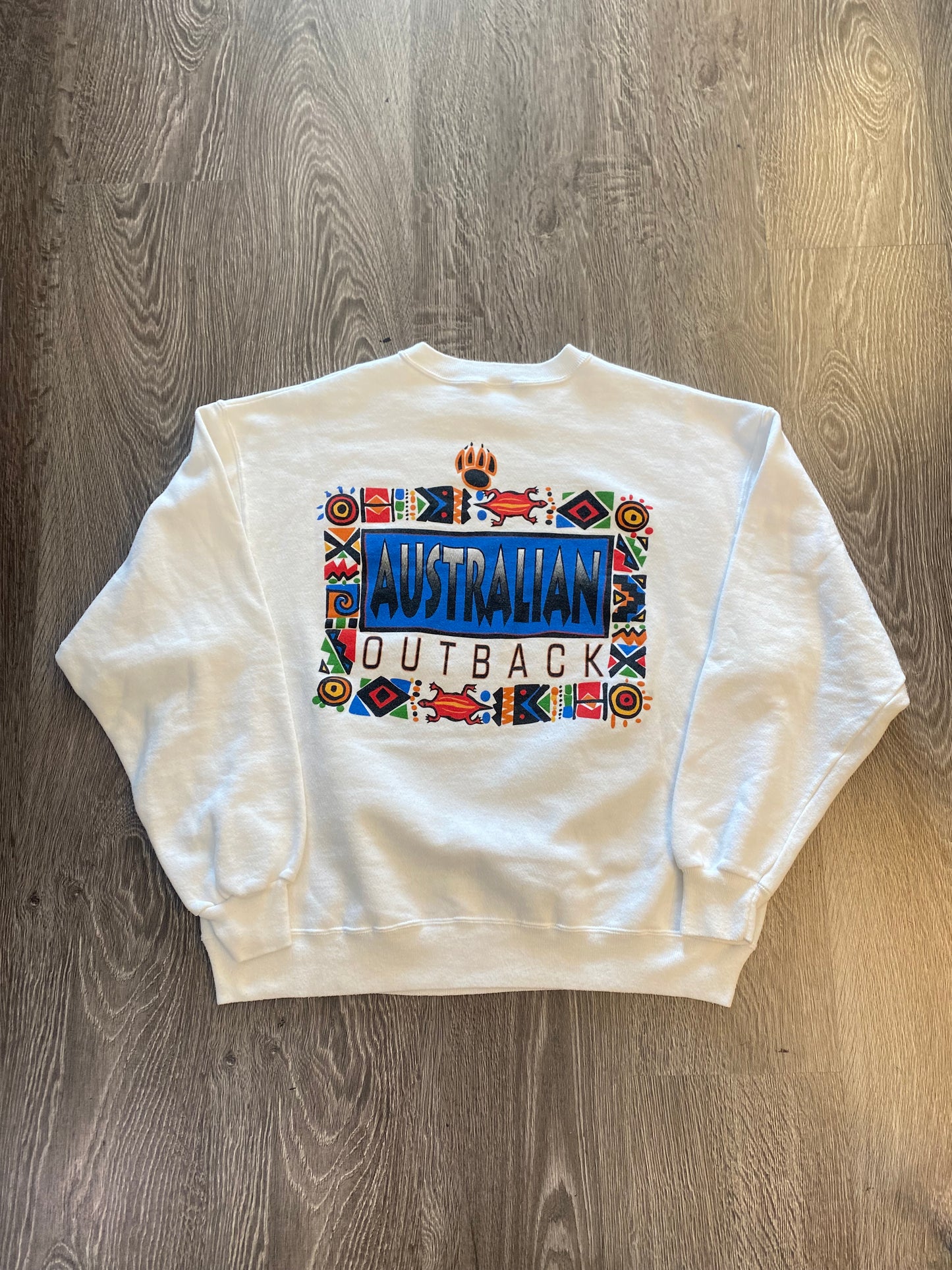Vintage Y2K San Diego Zoo Australian Outback Crewneck White Sz XL