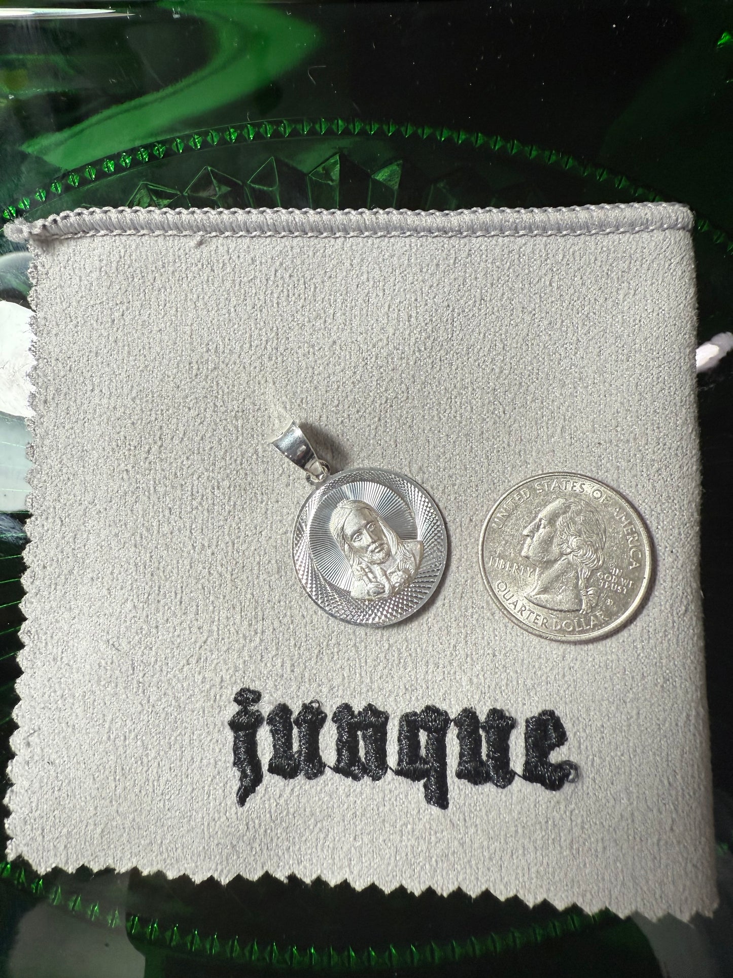 .925 Sterling silver Virgencita San Judas reversible pendant