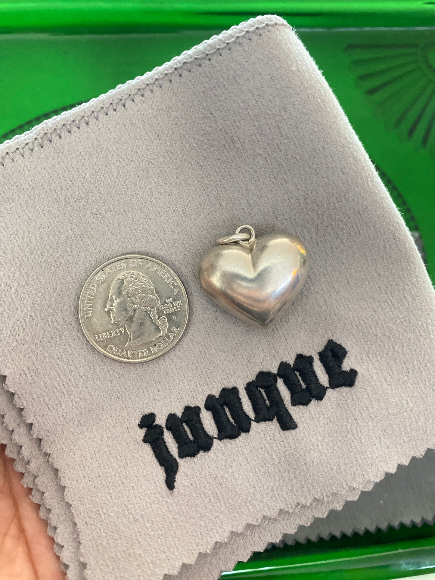 .925 Sterling Silver Small Puffy Heart Pendant