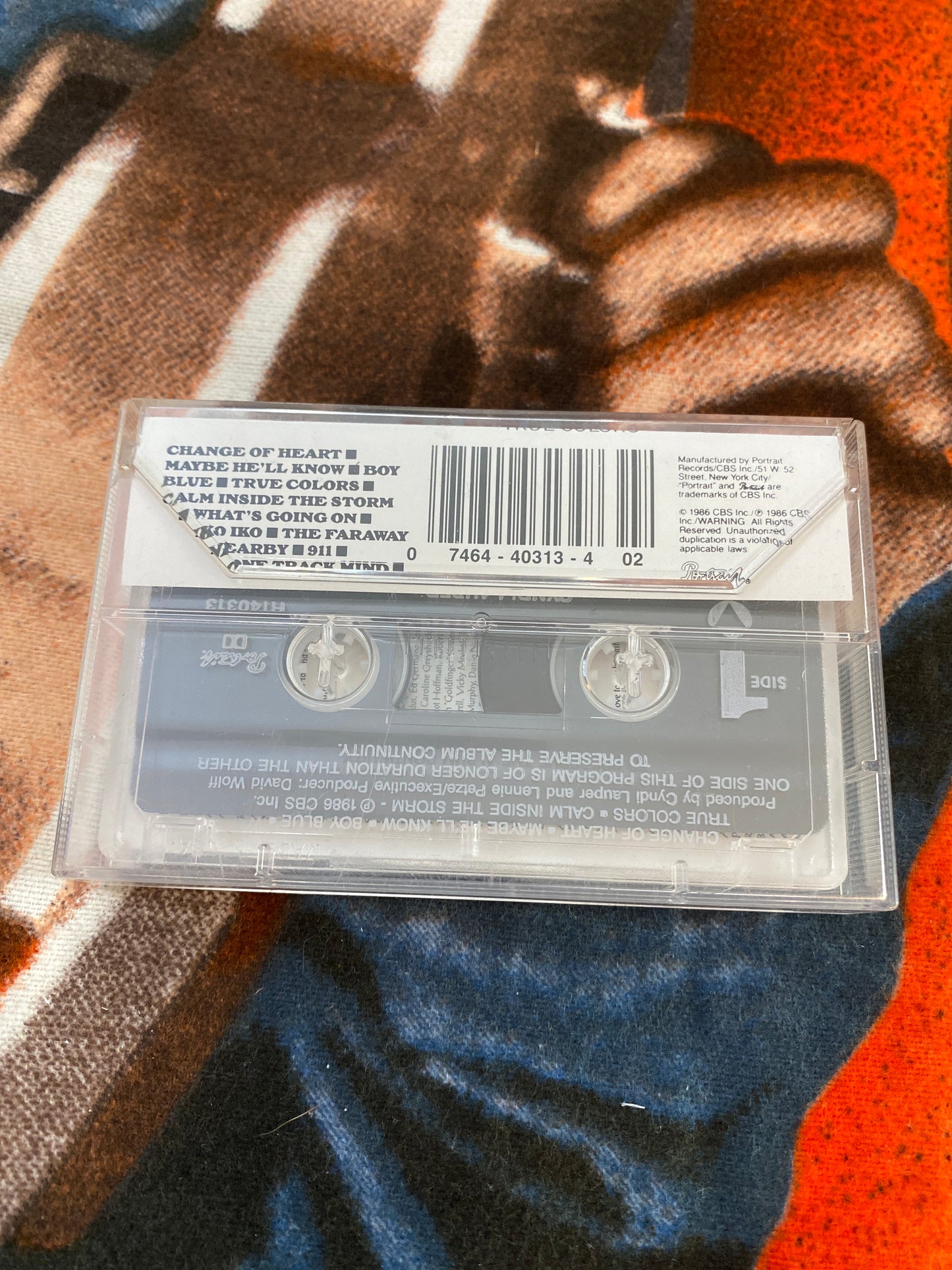 Cyndi Lauper True Colors Cassette Tape