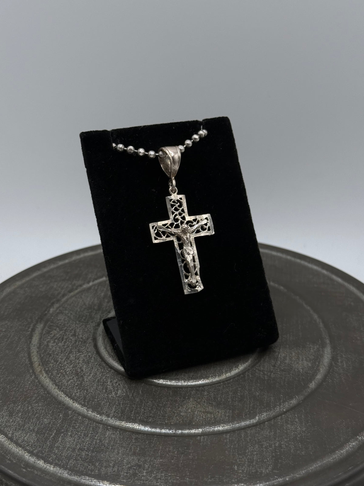 .925 Sterling Silver Jesus Crucifix Openwork Cross Pendant