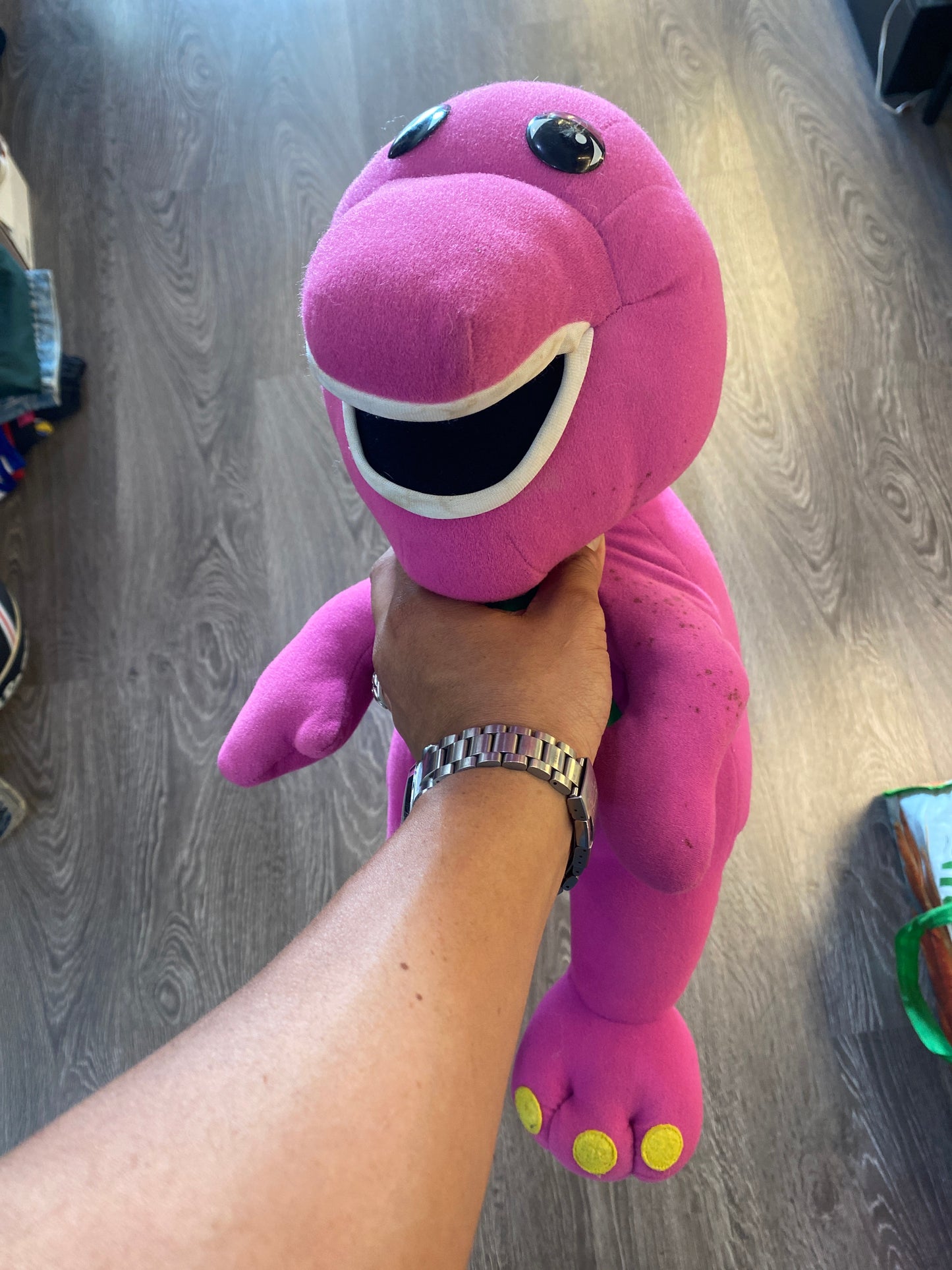 Vintage Talking Barney Plush Toy